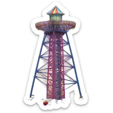 Amusement park drop tower sticker