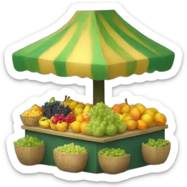 Tiny fruit stand sticker