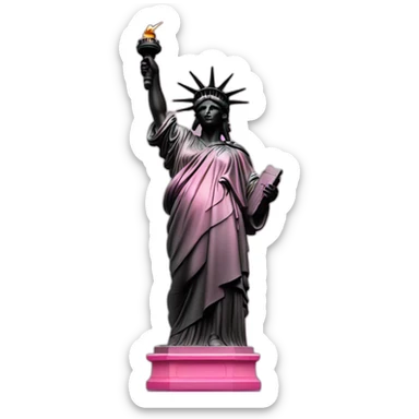 Black pink Statue of Liberty sticker