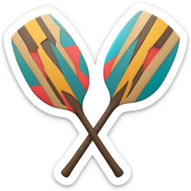 Two overlapping paddles crossed together sticker