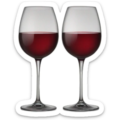 2 wine glasses cheers sticker