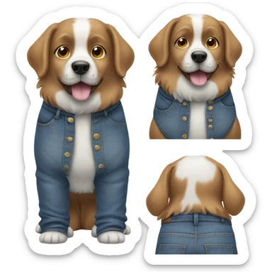 Dog wearing jeans sticker
