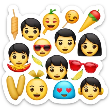 Cinematic Realistic V-pop Music Pop Culture Emoji, showcasing a modern, energetic representation of Vietnamese pop culture rendered with vivid textures and dynamic, colorful lighting. sticker