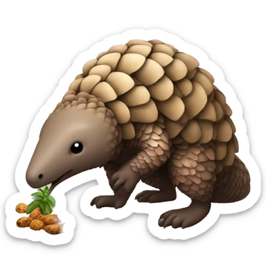 Pangolin eating bugs sticker