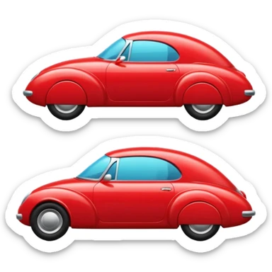 Red car the head in right sticker
