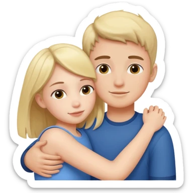 Girl hugging boy sticker