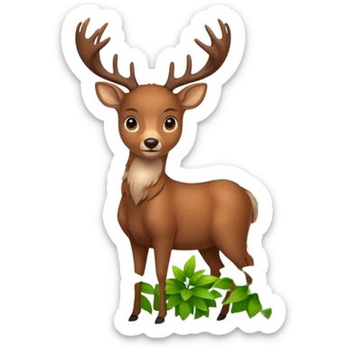 deer among plants sticker