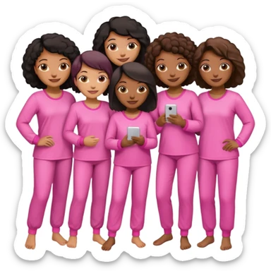 group of black women in pink pajamas sticker