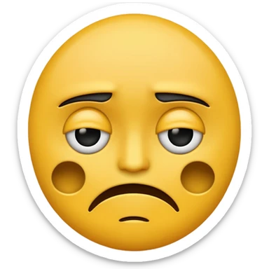 Darkened yellow emoji-face of despair sticker