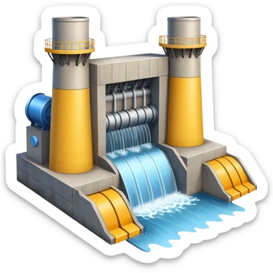 hydroelectric power station sticker