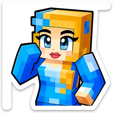 Extract only the person character from the image, remove the background and any objects, and place the character on a transparent background. Maintain the original Minecraft cartoon style and appearance as closely as possible. sticker