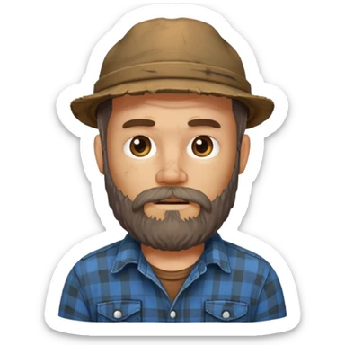 Bearded hillbilly man sticker