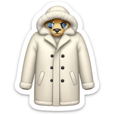 a white winter coat sticker