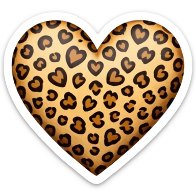 leapord print heart  sticker