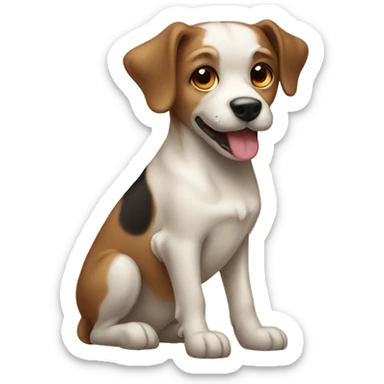 dog with bone sticker