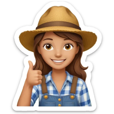 tia granjera dando like granjera  campo sticker