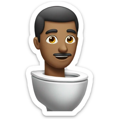 A guy with a long neck in a toilet  sticker