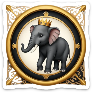 Republican Party Elephant but in a Game Of Thrones Intro Sigil Form - in a square picture frame sticker