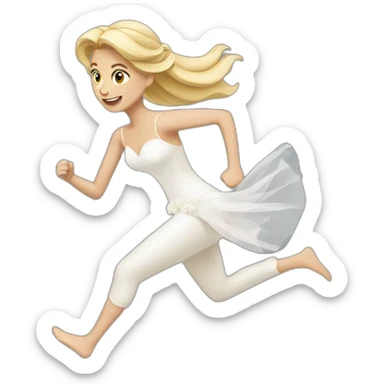 Blonde Bride running sticker
