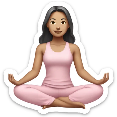 asian yoga girl light pink clothes  sticker