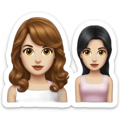 Lana del rey with a girl with bangs sticker