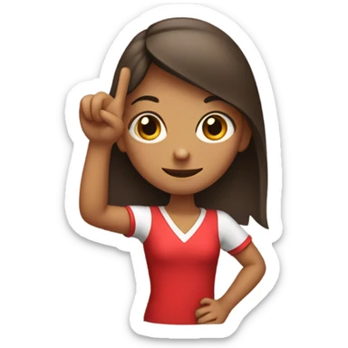 Girl with ok sign in red sticker