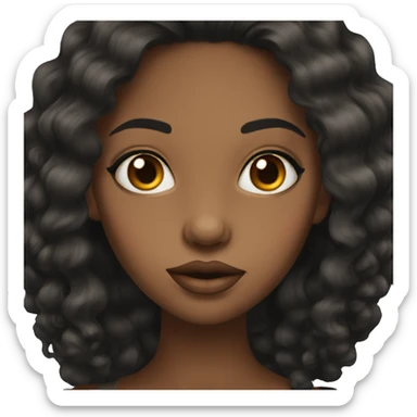 Pretty black hair brown skin girl with big lips sticker