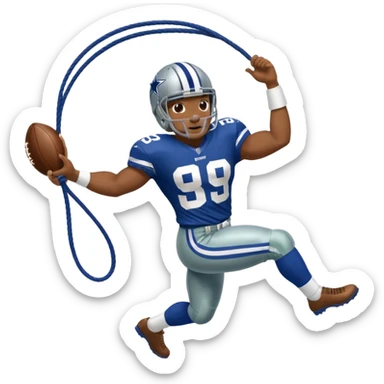 Dallas Cowboy football swinging lasso sticker