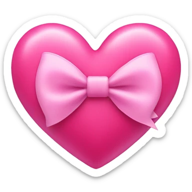 Pink heart with bow sticker