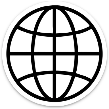 minimalist icon of a web or mesh, abstractly symbolizing the global internet network sticker