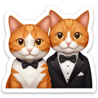 Orange and tuxedo cat brothers sticker