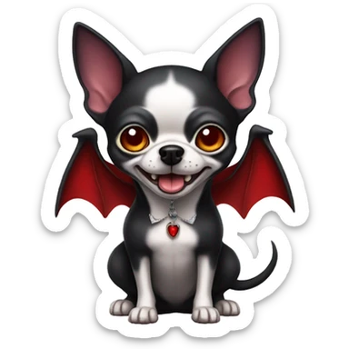 full body chihuahua dressed as vampire  sticker