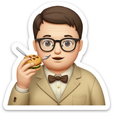 nerd eating fat discord mod with glasses sticker