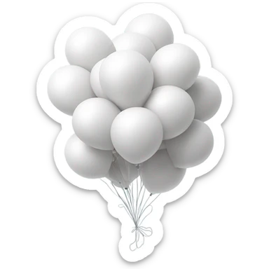 White birthday balloons sticker
