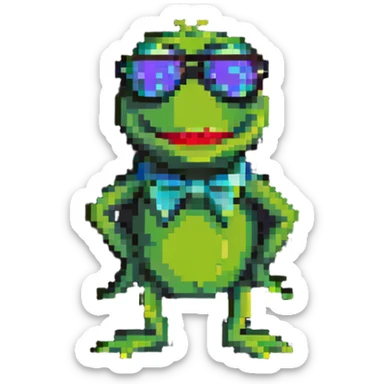 Kermit the Frog wearing super cool sunglasses sticker