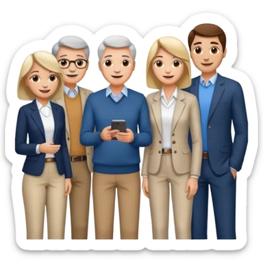 Millions of young people, adults and seniors in casual clothing at an afterwork meeting sticker