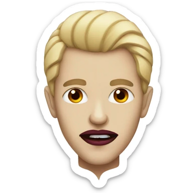 Vampire with botox lips sticker