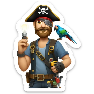 Pirate electrician sticker