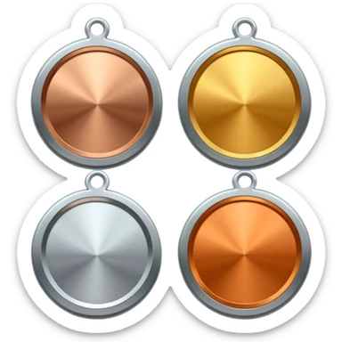 gold, silver and bronze medal sticker