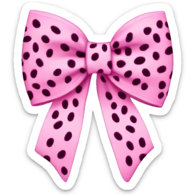 Pink cheetah print bow sticker