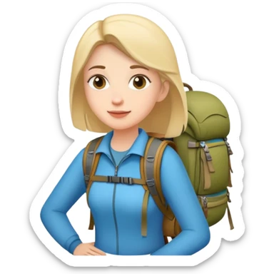 woman with hiking backpack sticker
