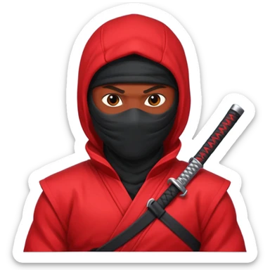 black skin ninja red clothes sticker