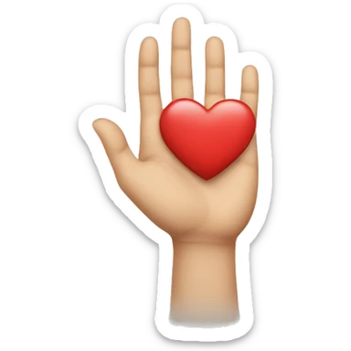 a hand that lift a heart to show support sticker