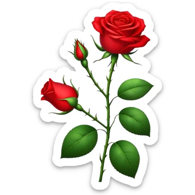 Realistic rose of dark deep red color in glamour style sticker