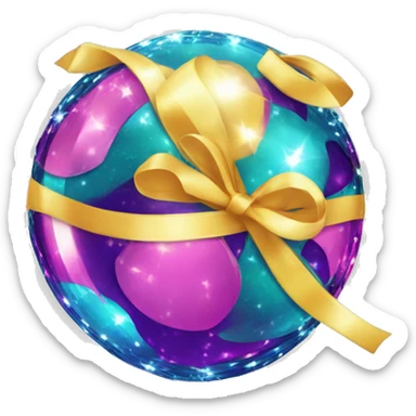 Discobal whit ribbon  sticker