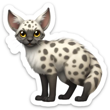 Modern Feral Rare Fantasy Vernid-Trico-species by LiLaiRa, random markings, tufted tail, tufted ears, full body sticker