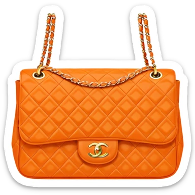 chanel bag orange color sticker