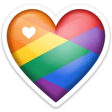Pride flag heart sticker