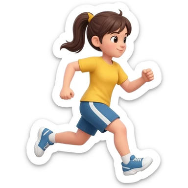 Girl running sticker