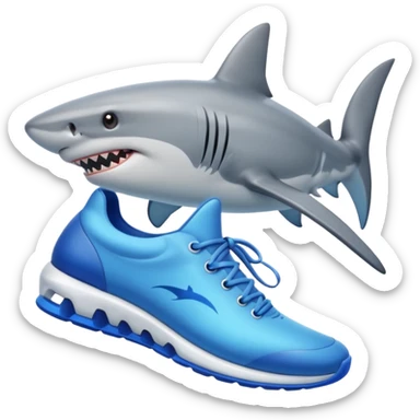 Shark with blue shoes sticker